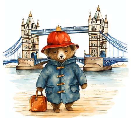 UV-DTF DECAL - London Bear With Bridge