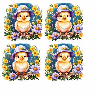 UV-DTF DECAL - Chick In A Hat In A Nest