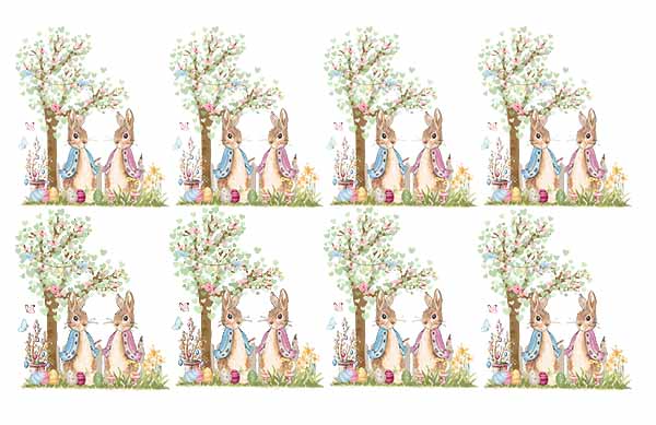 UV-DTF DECAL - Easter Peter And Flopsy With Easter Eggs