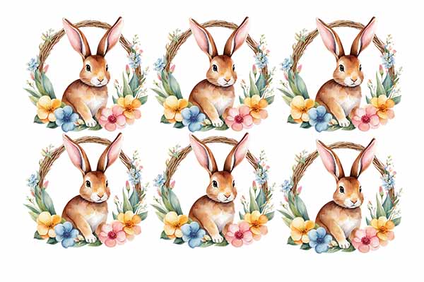 UV-DTF DECAL - Easter Rabbit In Wreath