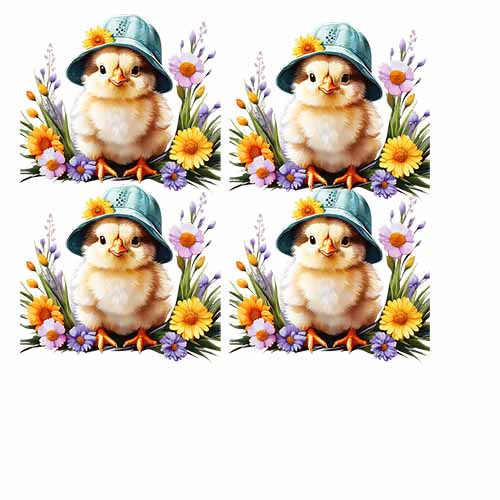 UV-DTF DECAL - Easter Chick In A Hat