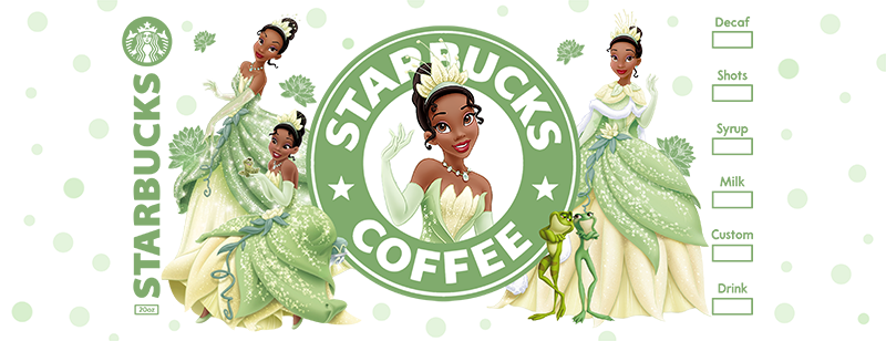 UV-DTF DECAL- Tiana Style Mug Wrap (16oz)