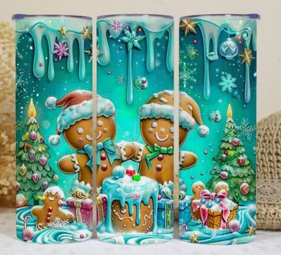 20oz Tumbler -  Blue Ginger Bread People.