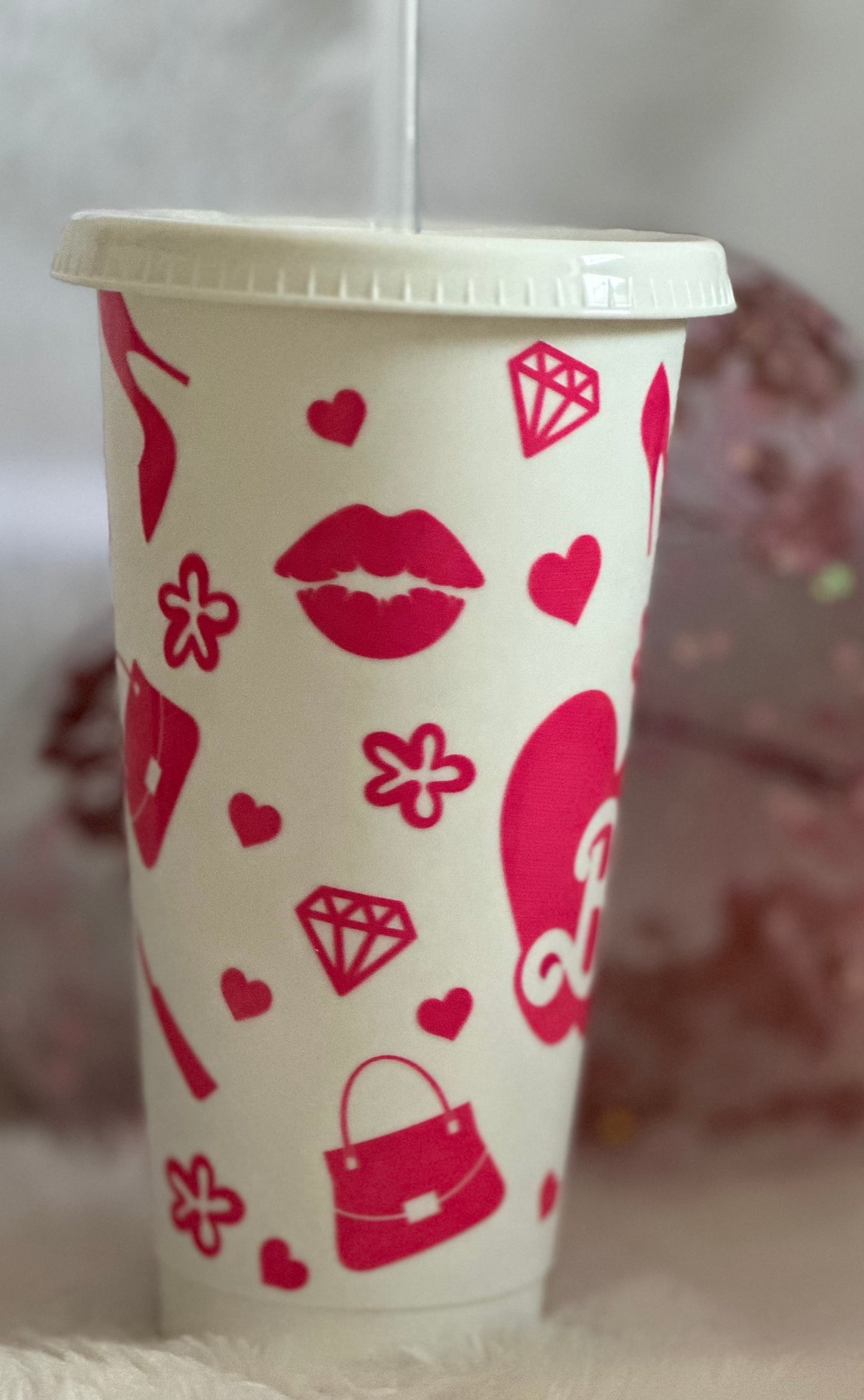 Barbie White Cold Cup. Personlised. Gift Or Present