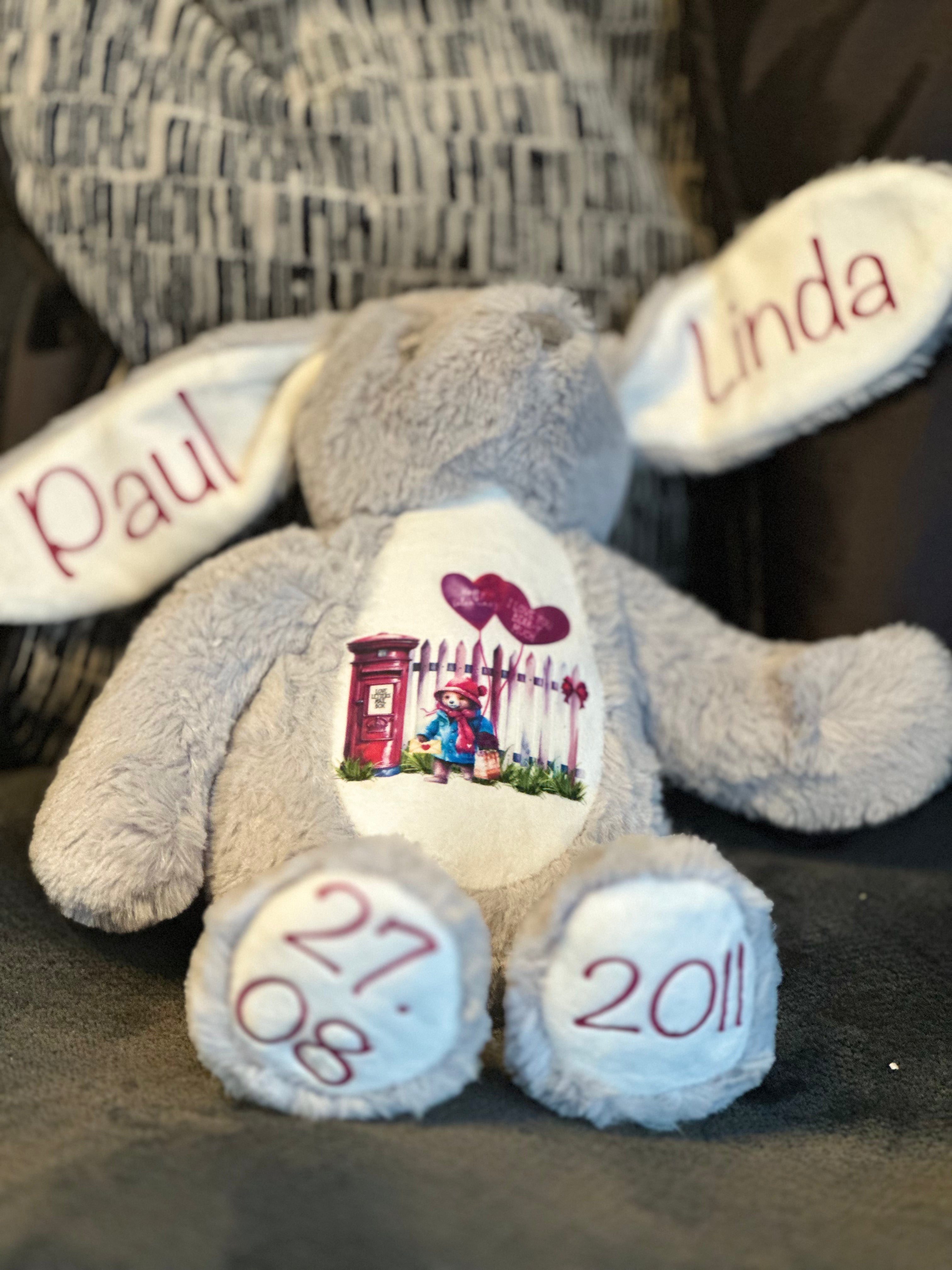 Keepsake Rabbit Valentines day. Personlised
