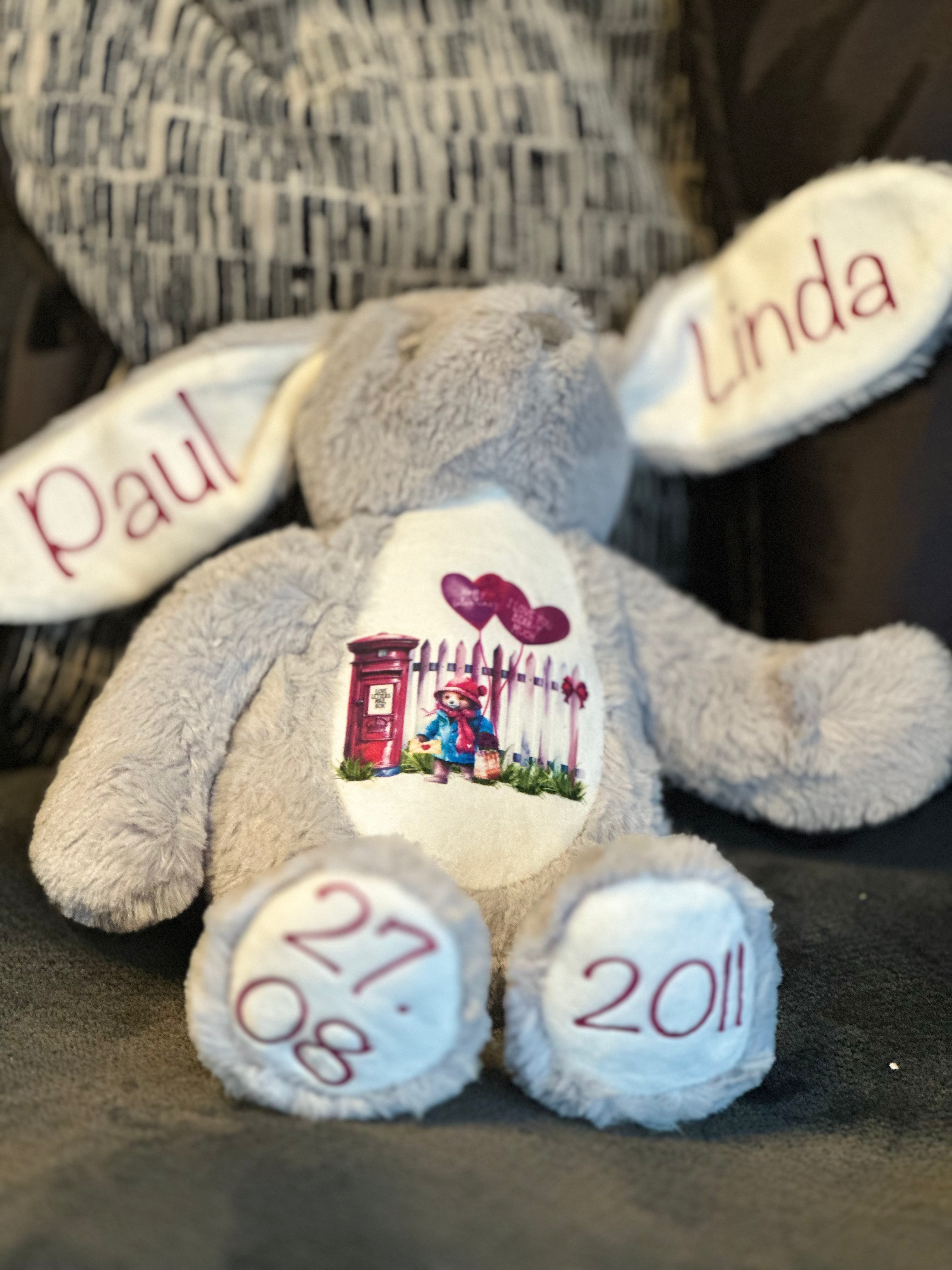 Keepsake Rabbit Valentines day. Personlised