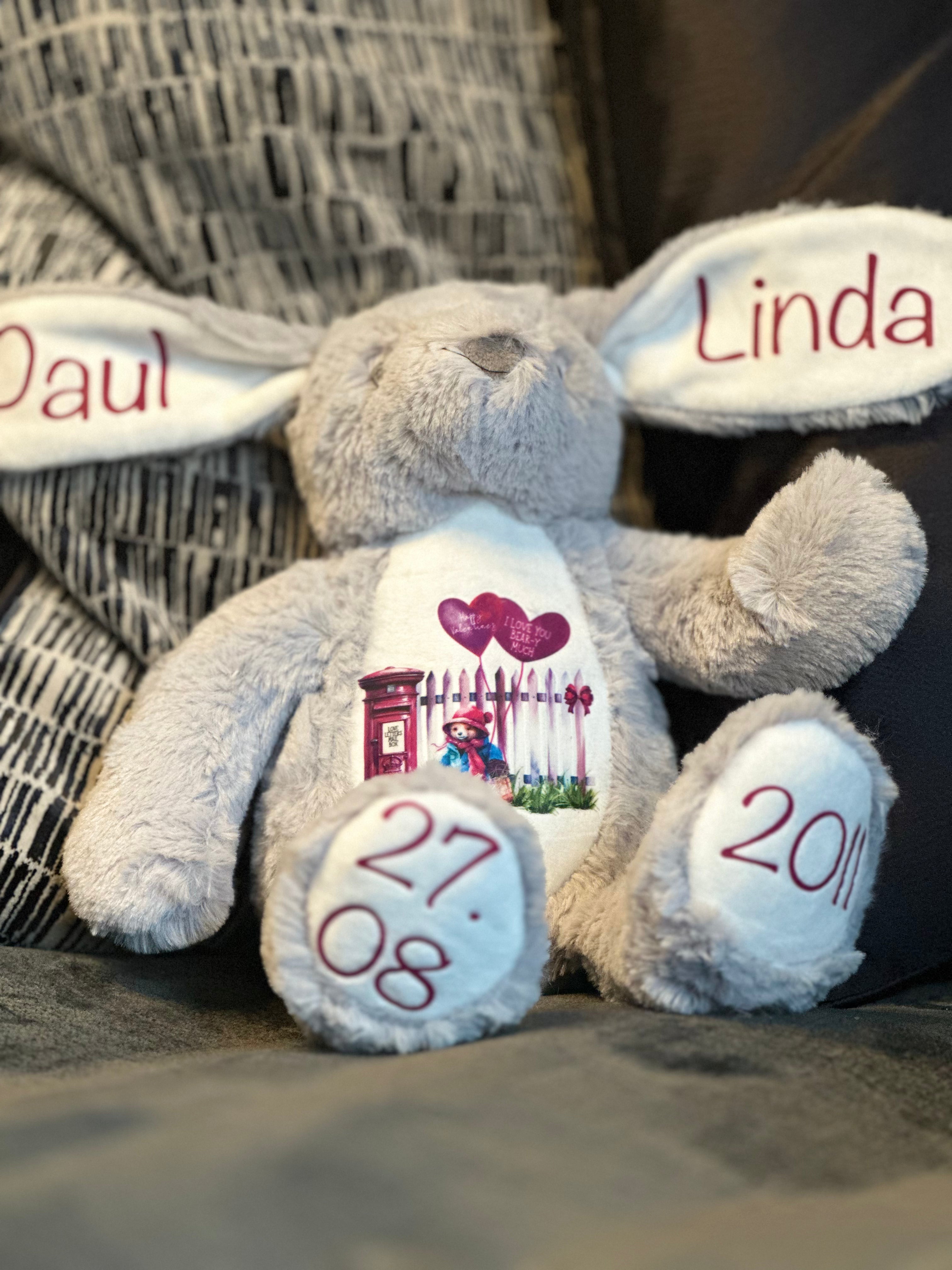 Keepsake Rabbit Valentines day. Personlised