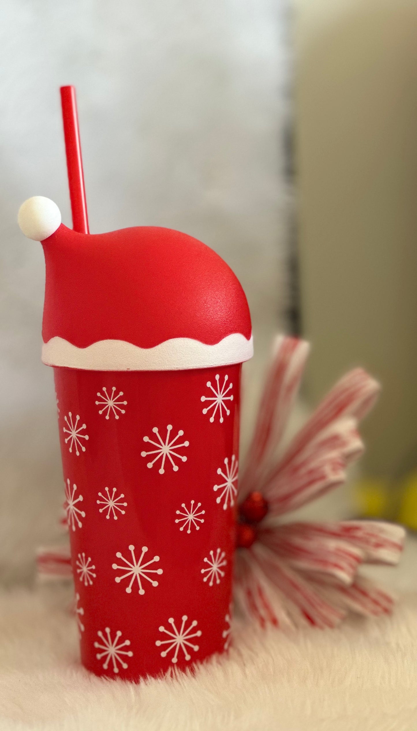 Personlised Santa Style Red Cold Cup.