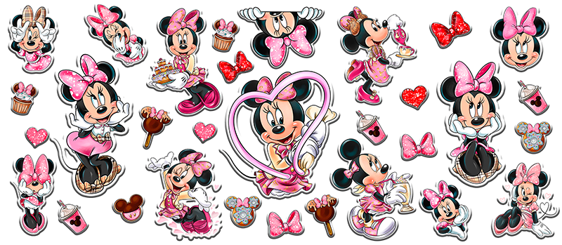 UV-DTF DECAL - Minni Mouse Mug Wrap (16oz)