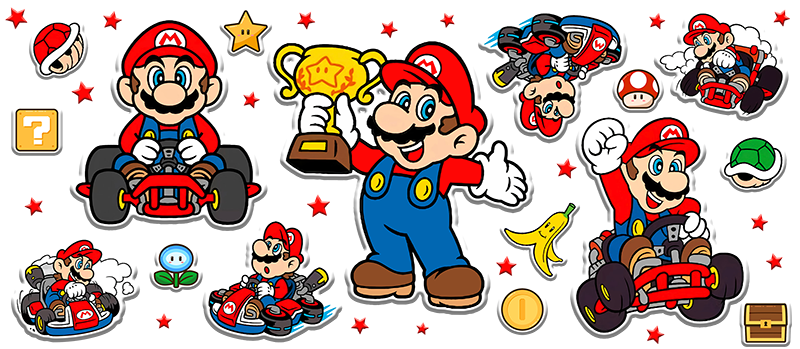 UV-DTF DECAL - Mario And friends Mug Wrap (16oz)