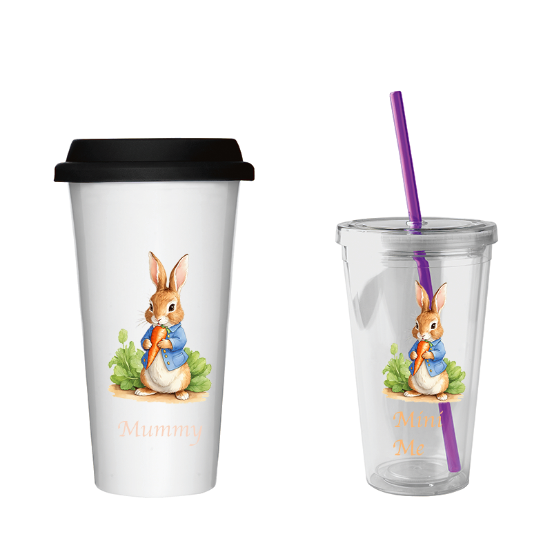  UV-DTF DECAL - Rabbit Eating Carrots