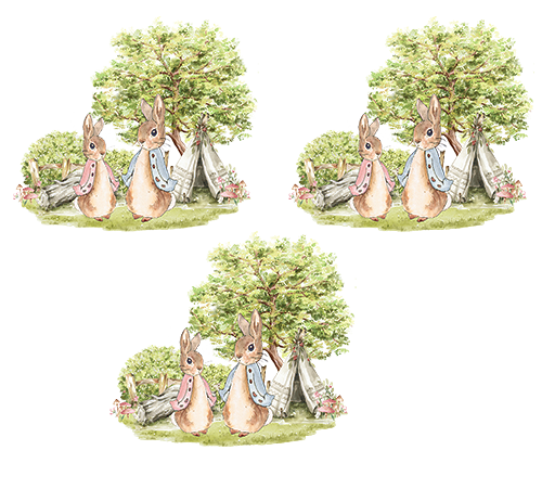UV-DTF DECAL - Flopsy And Peter With A Tent