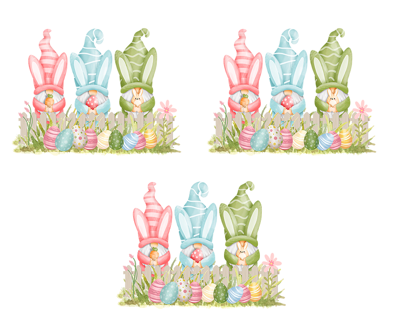 UV-DTF DECAL - Easter Three Gnomes