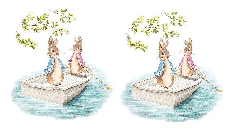 UV-DTF DECAL - Peter And Flopsy In A Boat