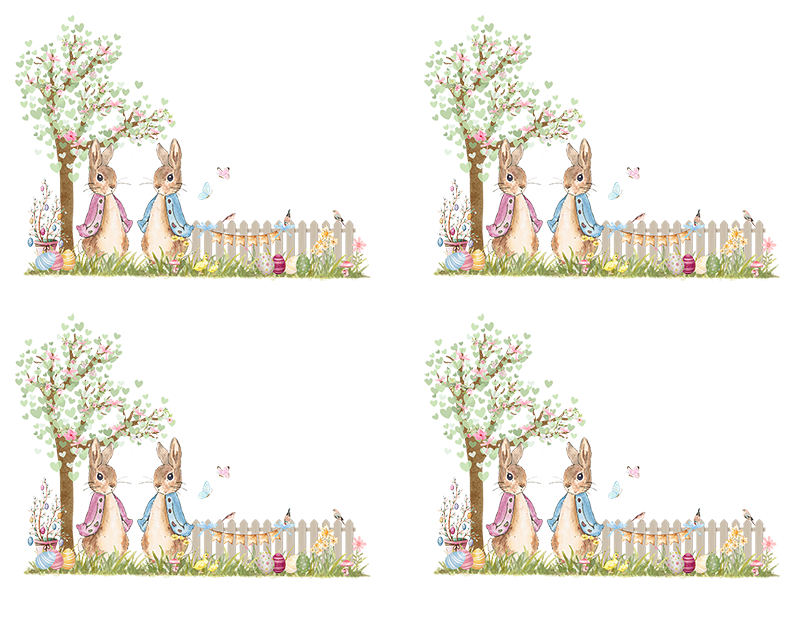UV-DTF DECAL - Peter And Flopsy Rabbit Under A Tree
