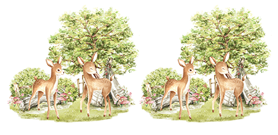 UV-DTF DECAL - Deer With Trees