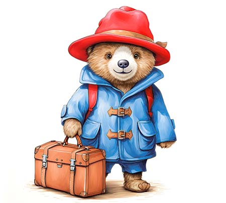 DTF TRANSFER - London Bear In Red Hat