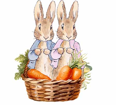 UV-DTF DECAL - Peter And Flopsy In Basket