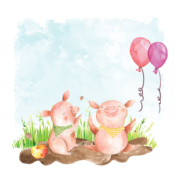 UV-DTF DECAL - Pigs Playing In Mud