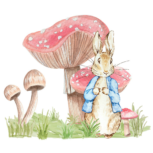 UV-DTF DECAL - Peter Rabbit And Mushrooms