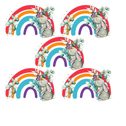 UV-DTF DECAL - Rabbit With A Rainbow