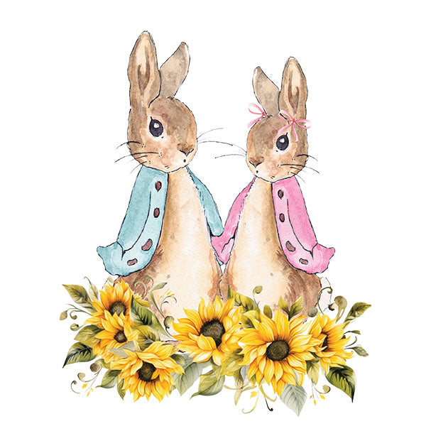 UV-DTF DECAL - Flopsy And Peter With Flowers