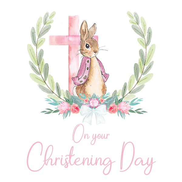 UV-DTF DECAL - Flopsy Bunny On Christening Day