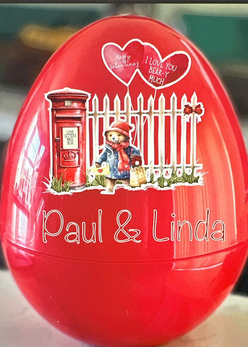 Paddington Bear Giant Egg. Personlised Valentines.