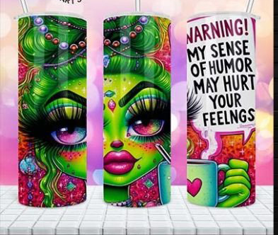 20oz Tumbler -  Green Lady