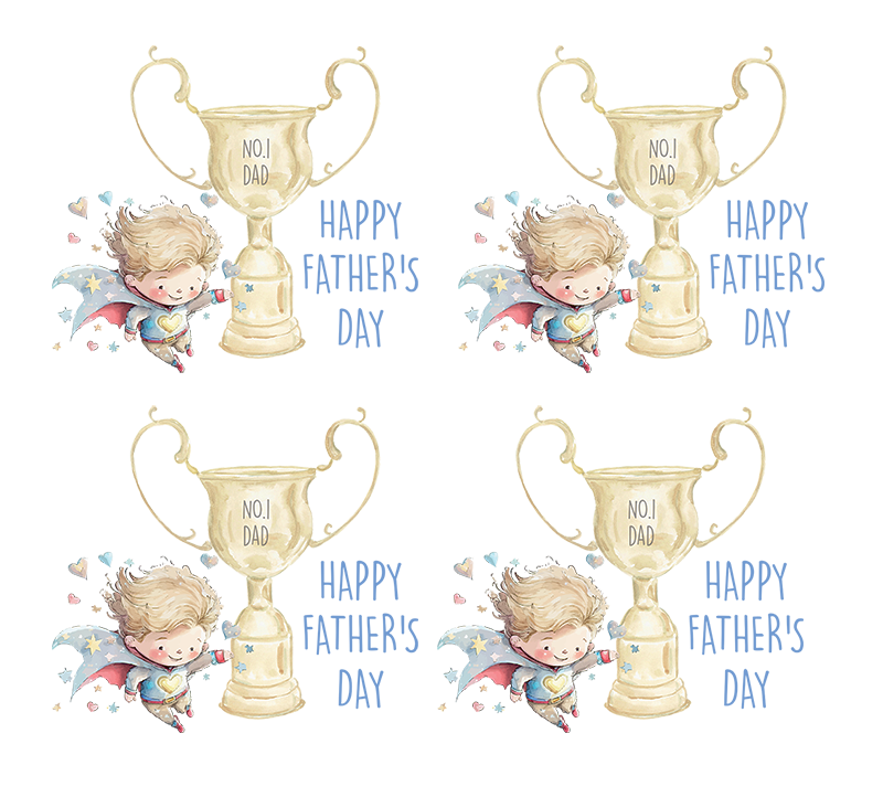 UV-DTF DECAL - Happy Father's day Superhero