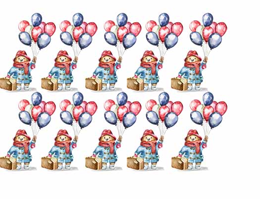 UV-DTF DECAL - London Bear With Balloons