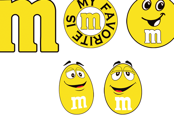 UV-DTF DECAL - M&M Yellow