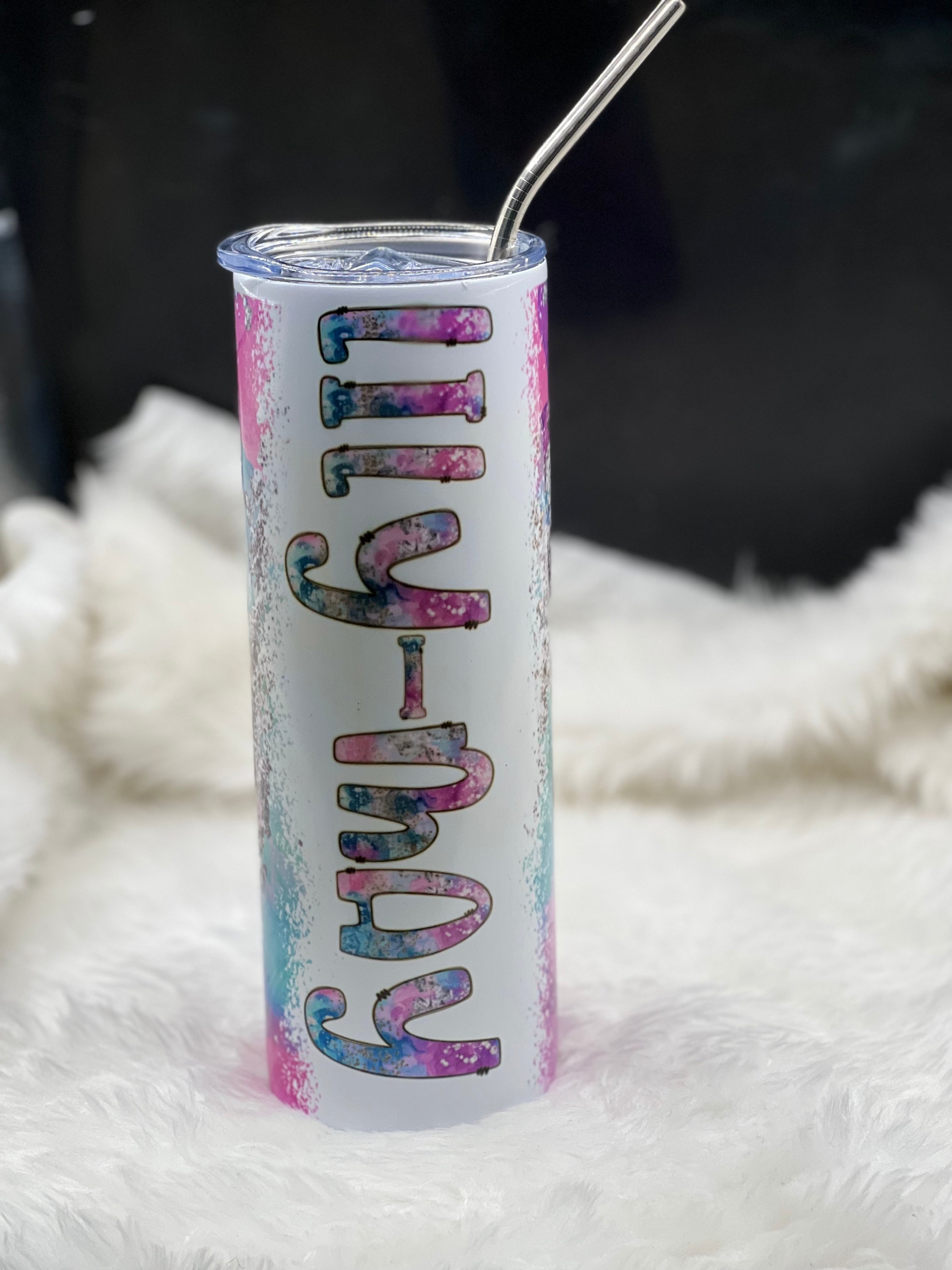 Personlised  Tumbler With Straw.