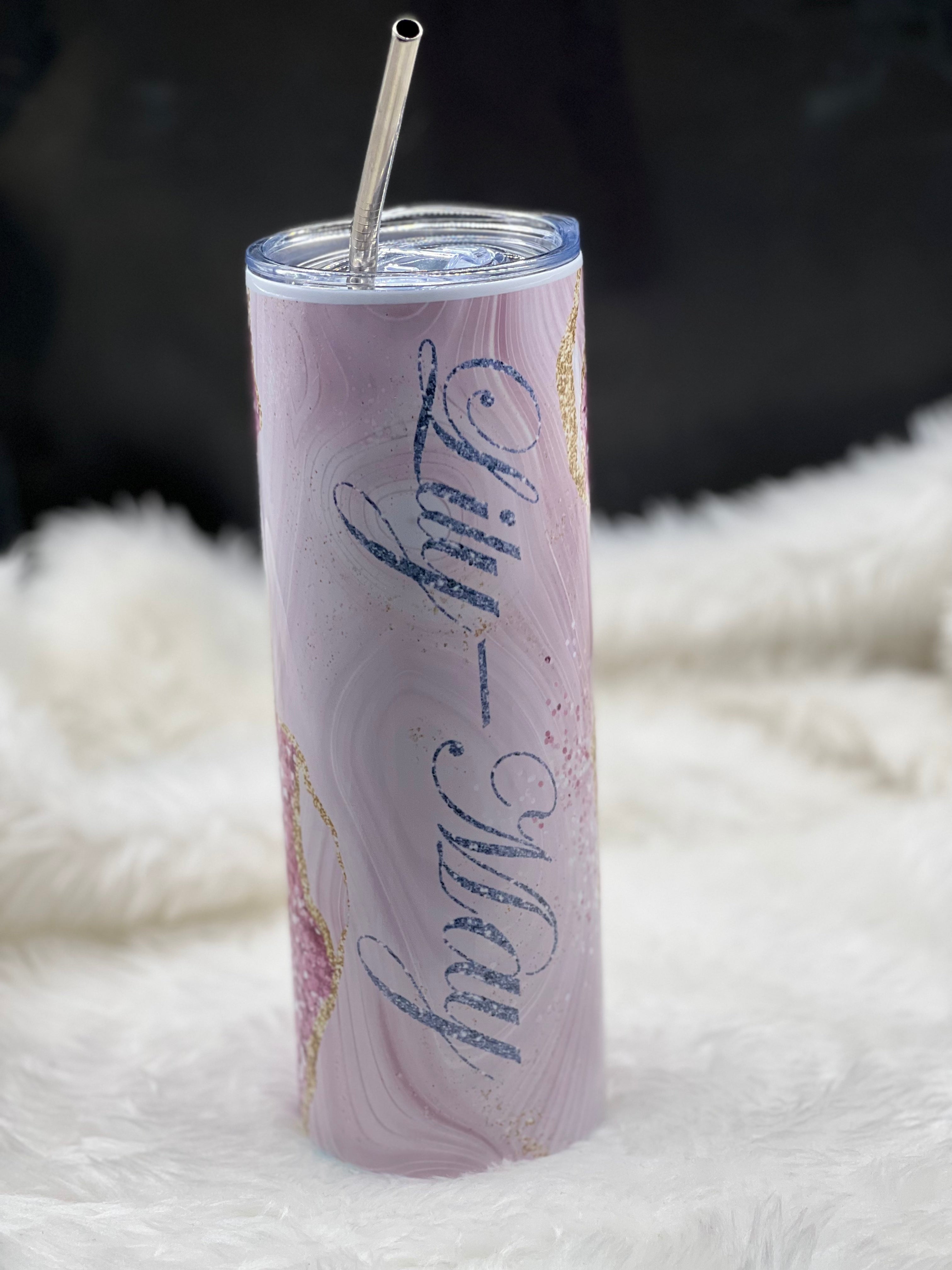 Personlised  Tumbler With Straw.
