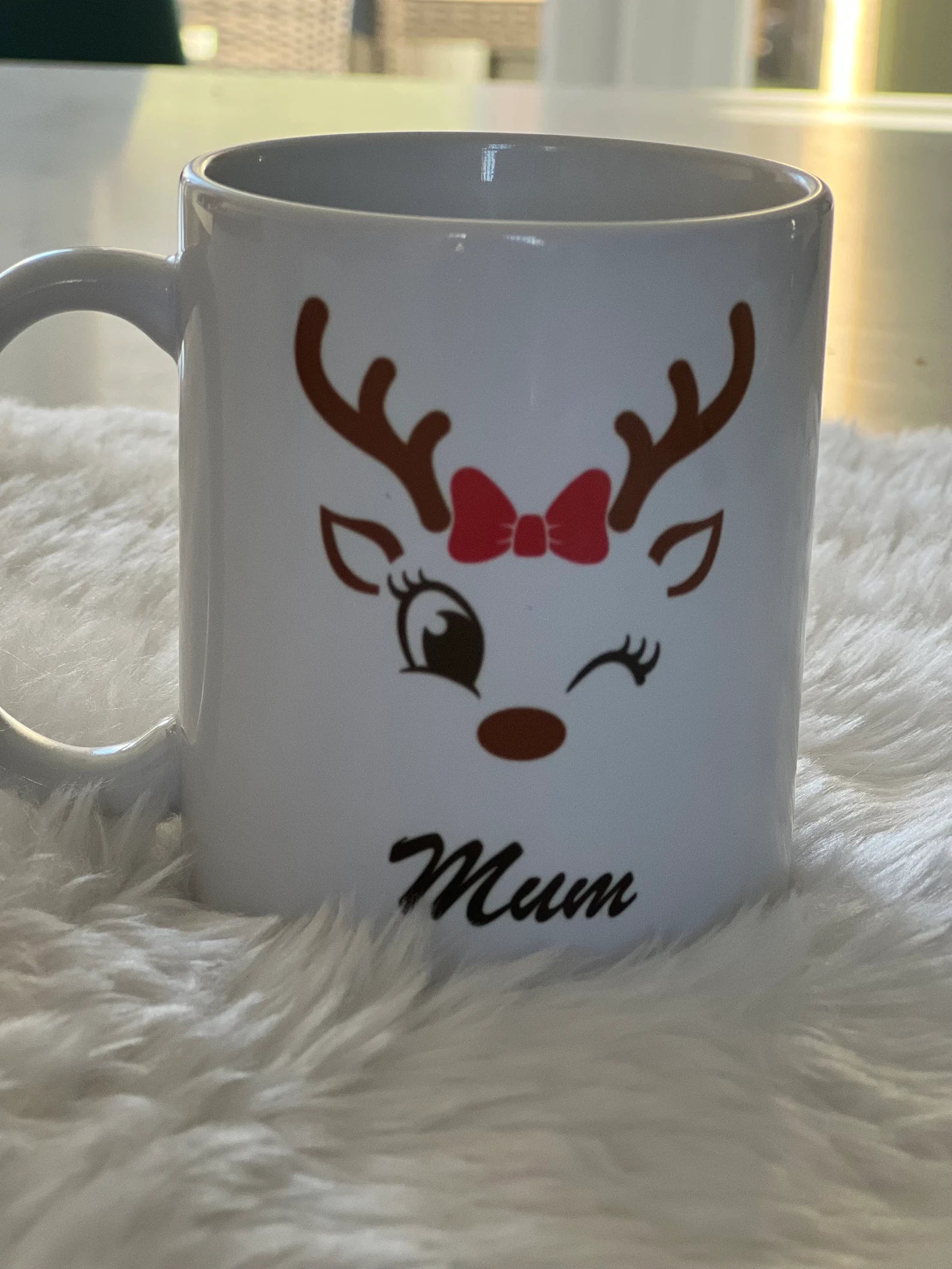 Reindeer Personalised Christmas Mug, Christmas Gift, Personalised, Christmas Gift, Winter Mug, Personliased Travel Mug
