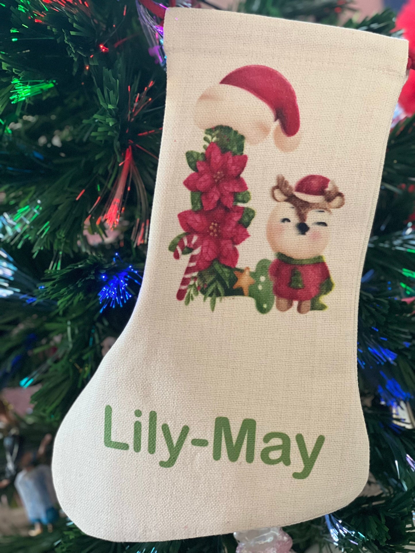 Personalised Christmas Stocking, Big Day, Presents, Santa Claws