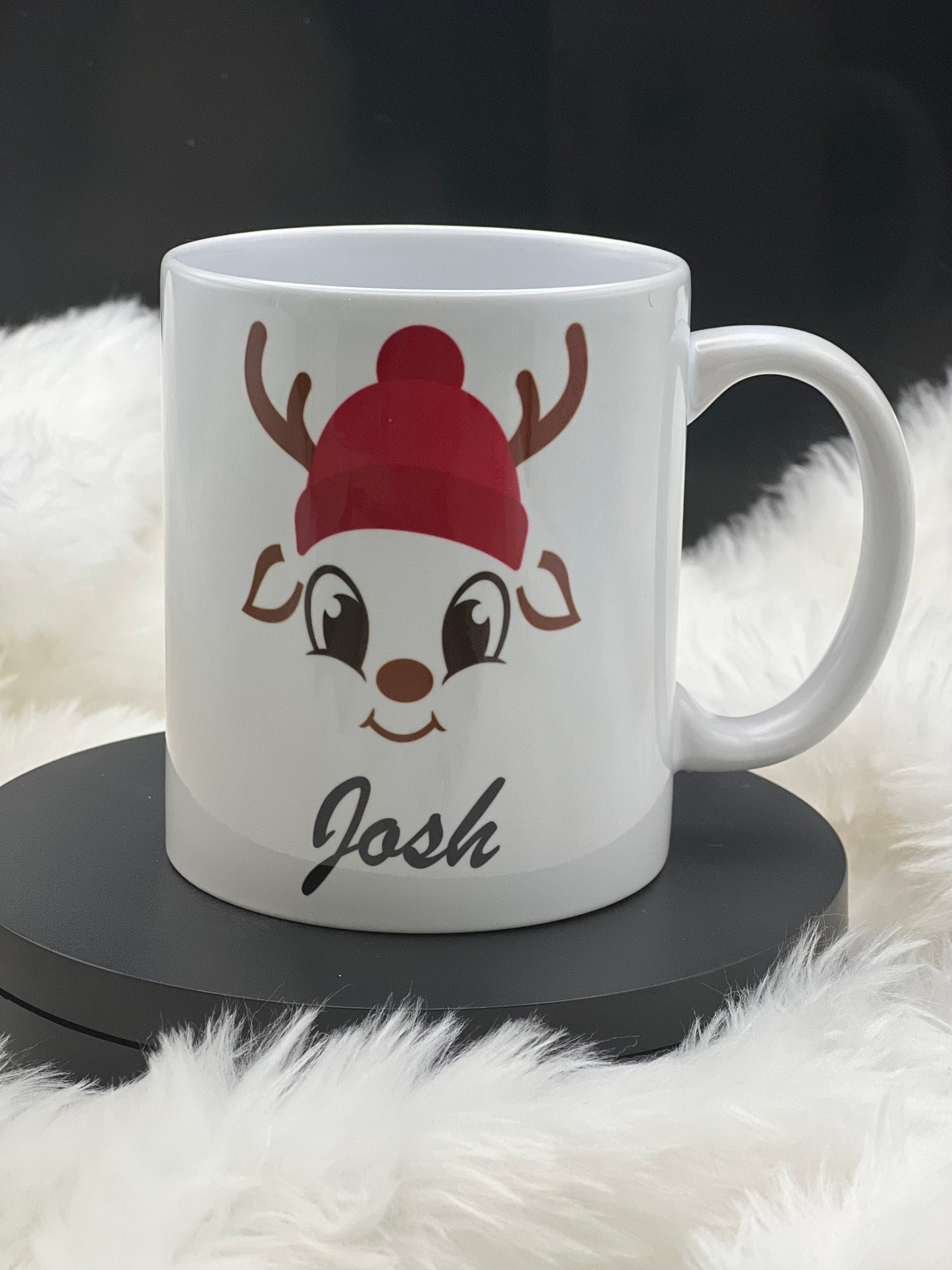 Reindeer Personalised Christmas Mug, Christmas Gift, Personalised, Christmas Gift, Winter Mug, Personliased Travel Mug