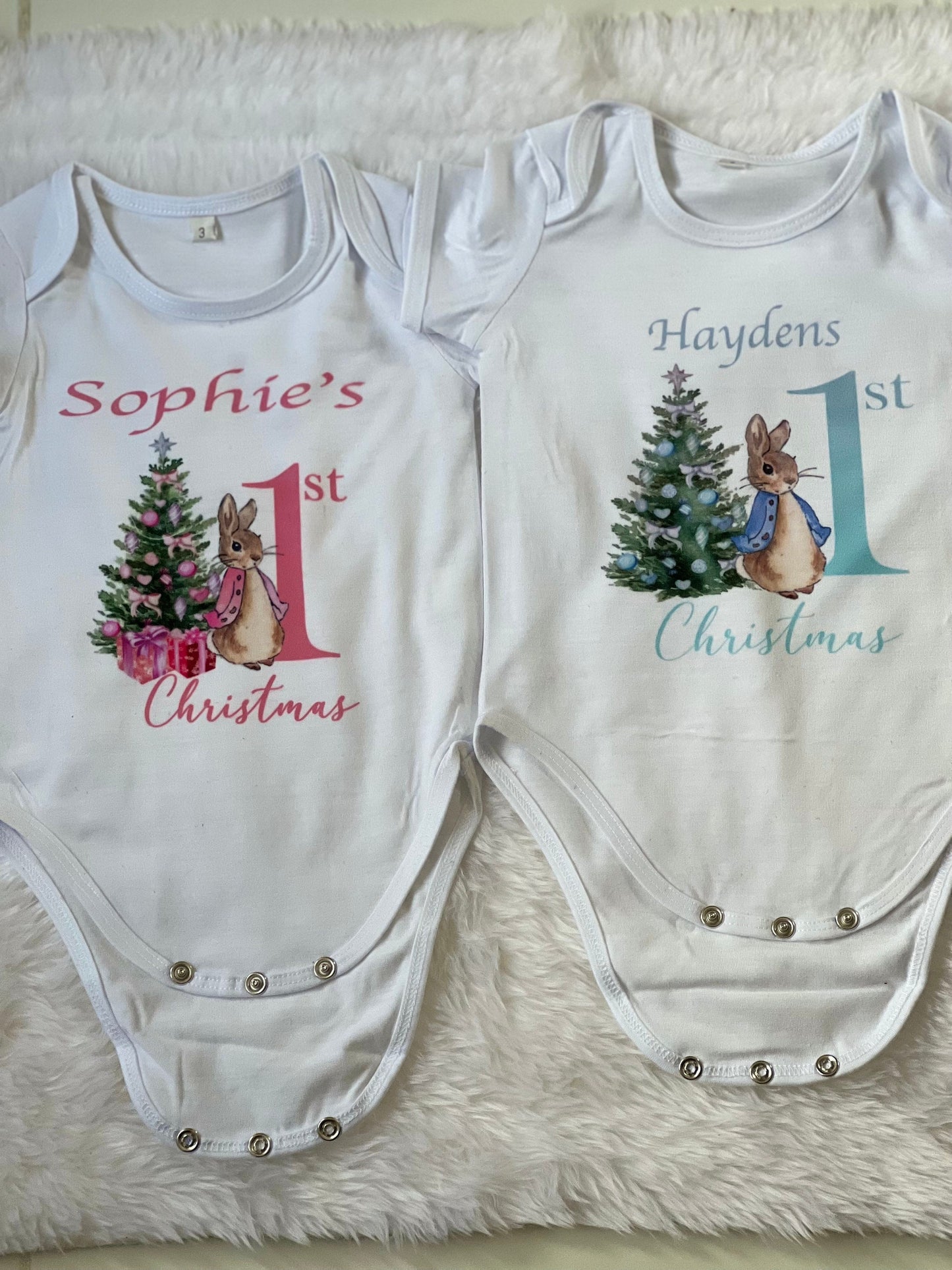 Beautiful Personalised 1st Christmas Baby Vests. Gifts For Children. Baby