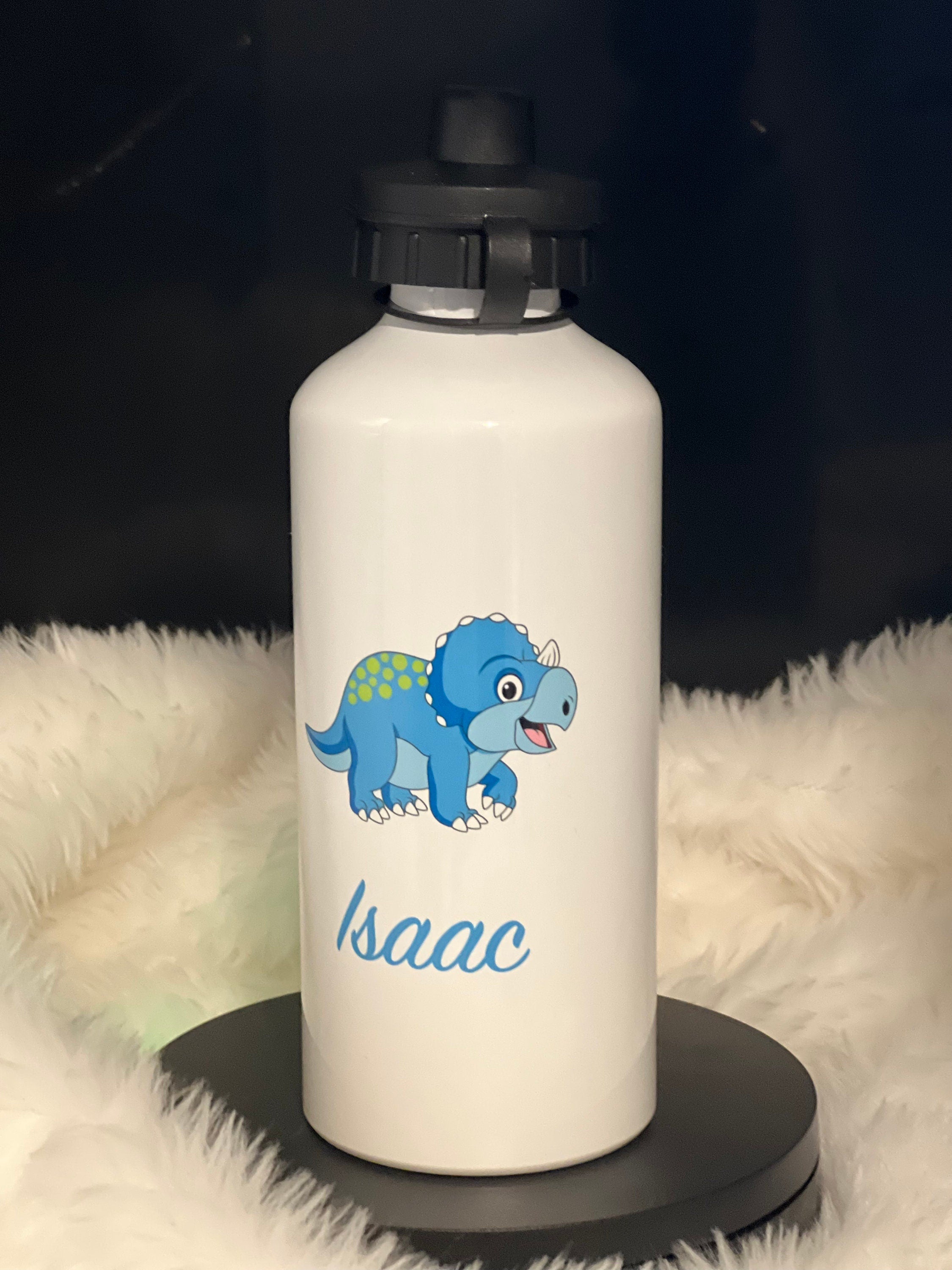Childs Personlised dinosaur Water Bottle. Boys Gift. Back To School. Hand Made. Bottle.Drink