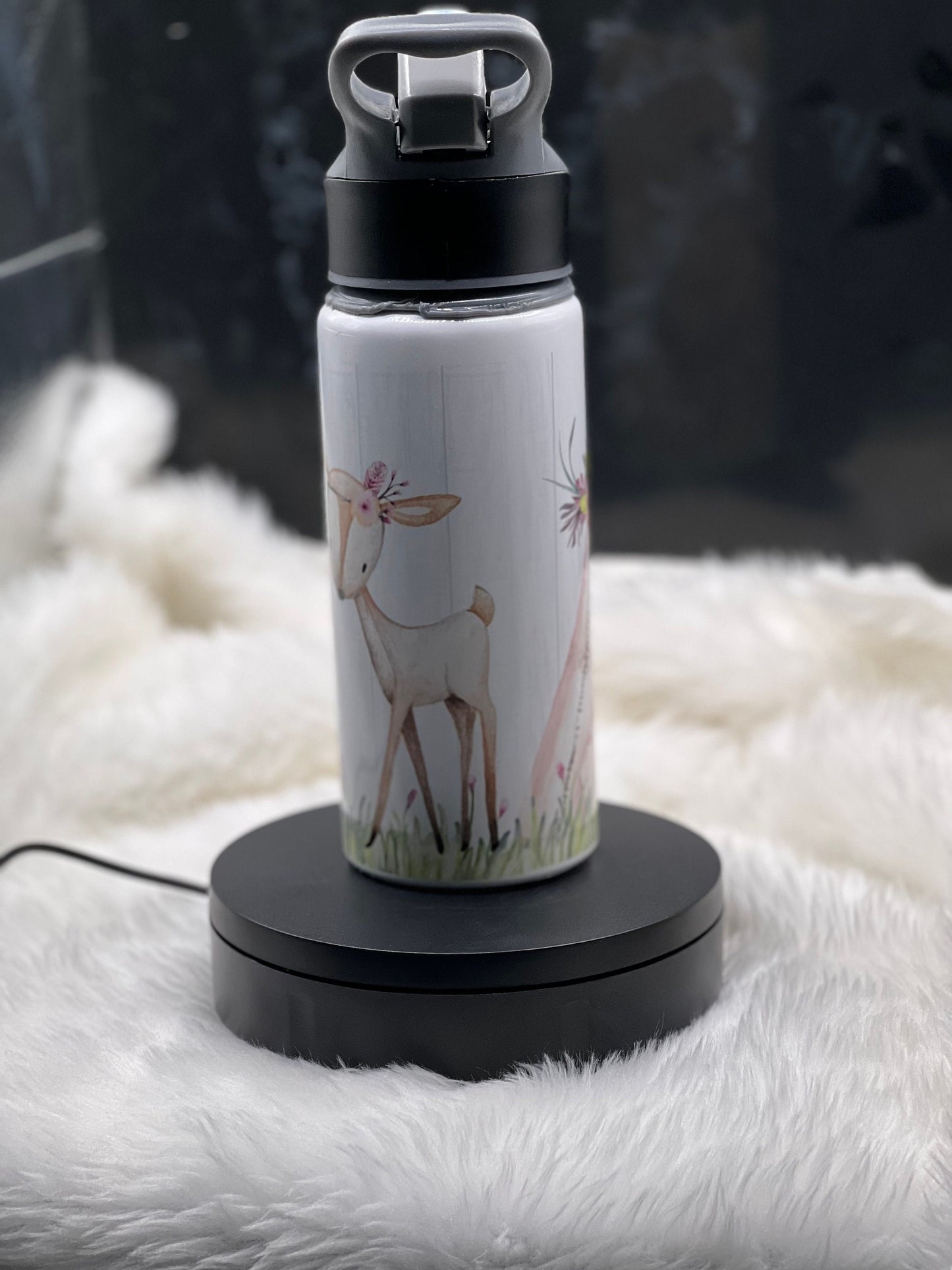 Beautiful Personlised Woodland Creatures Water Bottle. Hand Made. Kids. Back To School. Children Gift.