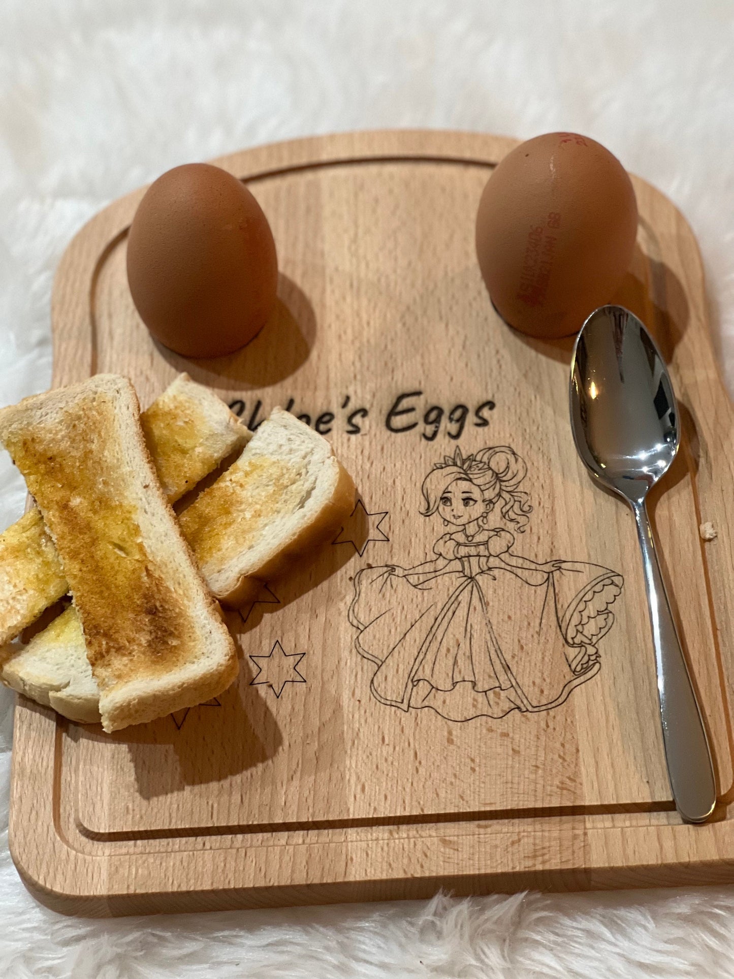 Beautiful Personlised Princess Egg Board. Hand Made. Gift. Present.