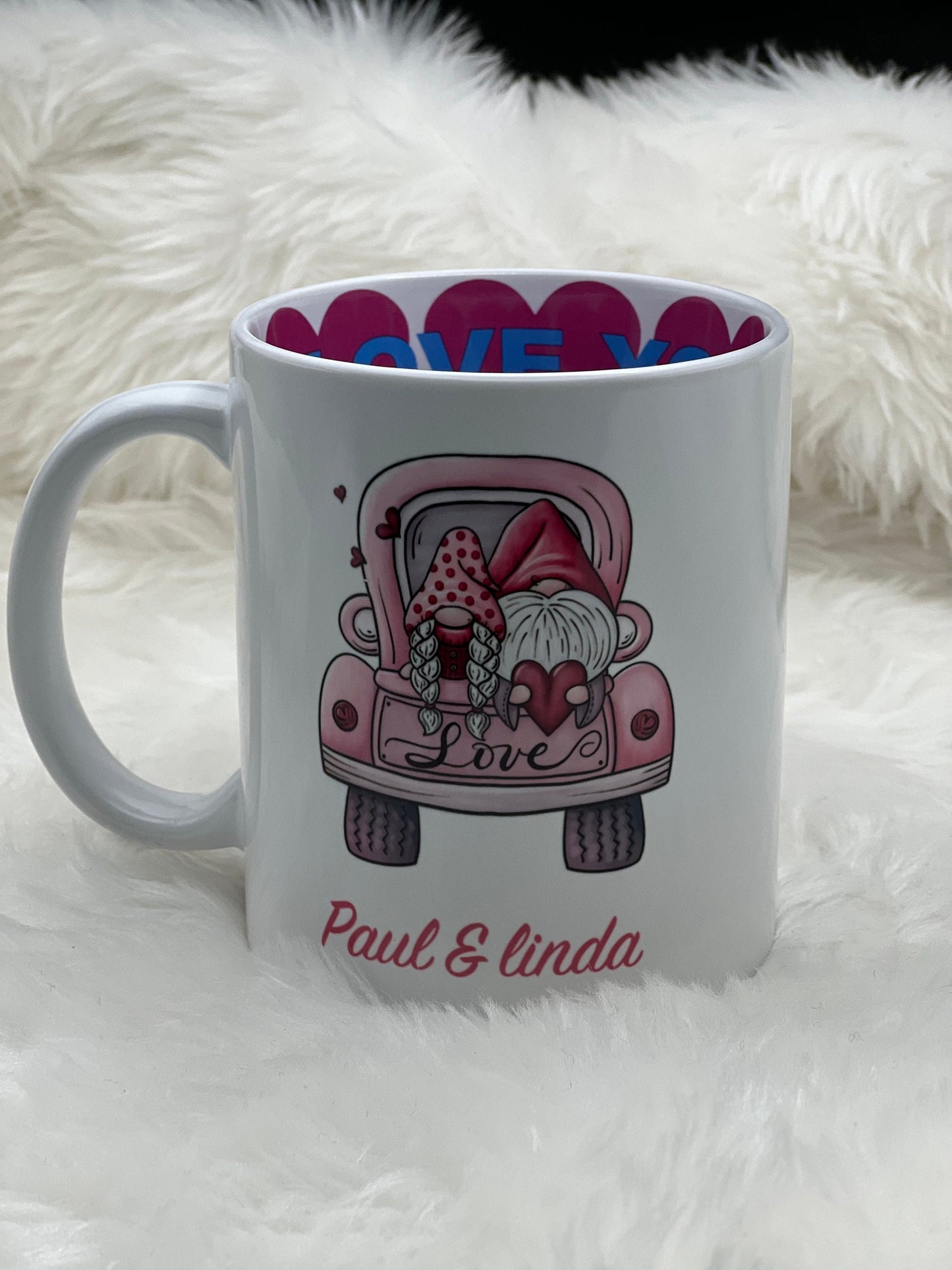 Beautiful Valentines Personlised Mug. Travel Mug. Gift For Him, Gift For Her Valentines Gift. Present. Gonk valentine
